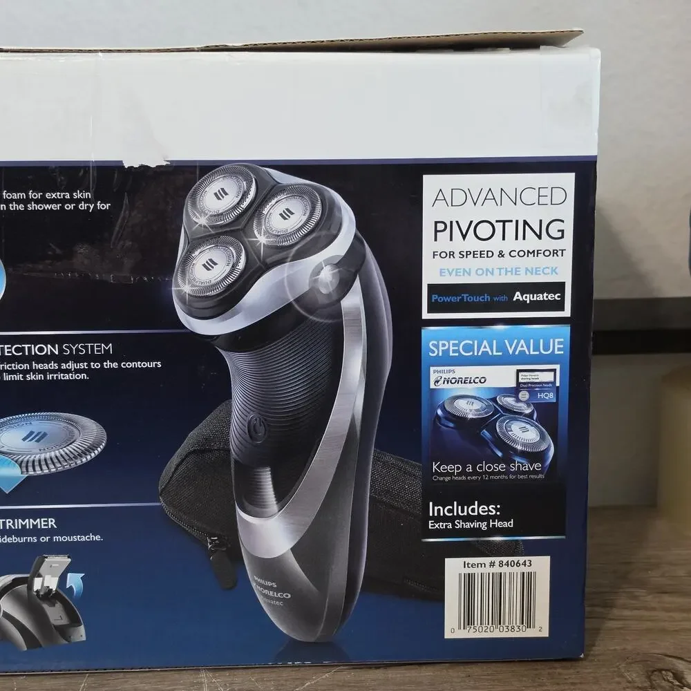 Philips Norelco AT880 Electric Shaver Razor Dual Blade System Wet or Dry Trimmer